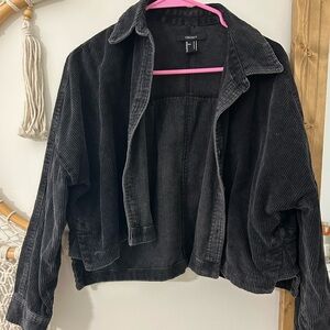 Forever 21 Black Corduroy Cropped Shacket